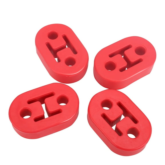 3mirrors Exhaust Hangers Muffler Bushing Insulator Shock Absorbent Mount Bracket - 4PCS (Red)