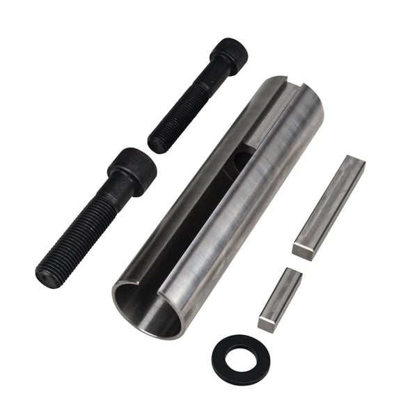 3mirrors Gas Engine Pulley Crank Shaft Sleeve Adapter Key Bore Reducer Bushing Predator Stainless Steel - 1 to 1 1/8" L=4.5" w/ 1/4" Key