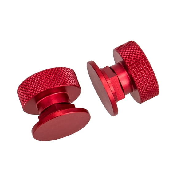 3mirrors Welding Hood (Pipeliner) Helmet Fasteners Headgear Replacement Parts Accessories Screws Flip Hood Aluminum - 1 Pair (Red Anodized Knurled)