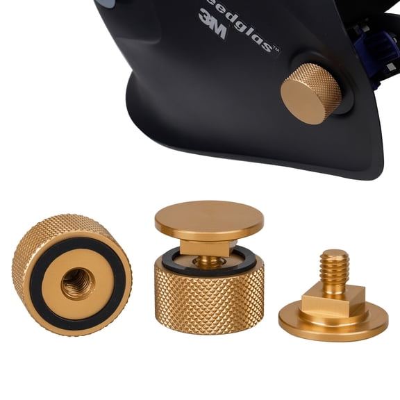 3mirrors Welding Hood (Pipeliner) Helmet Fasteners Headgear Replacement Parts Accessories Screws Flip Hood Aluminum A pair - Gold