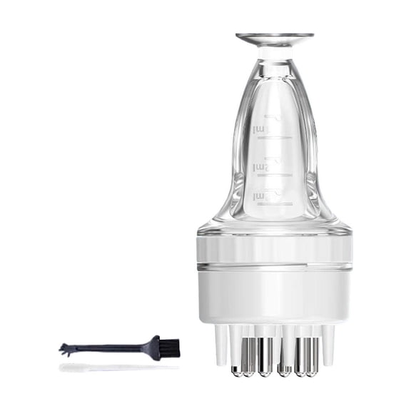 3ml Scalp Oil Applicator Comb with Roller Ball Teeth and Suction Cup Base, Graduated Refillable Hair Serum Applicator for Root & Scalp Care, Reusable Hair Oil Dispenser