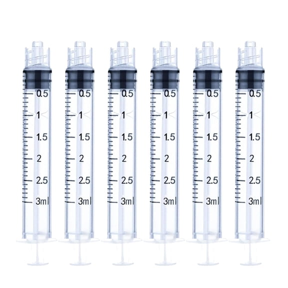 3ml Syringe Luer Lock, 100 Pack Syringes Only (No Needles), Individually Sealed