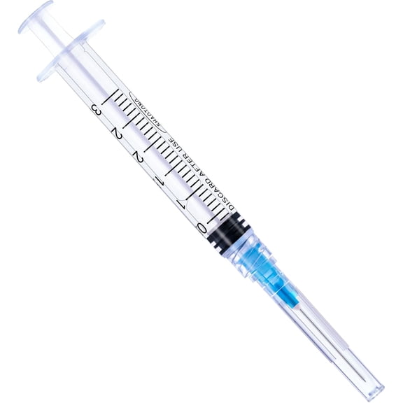 3ml/cc Syringe With 23G/1'' Needle And Individual plastic packaging(100Pack-3ml)