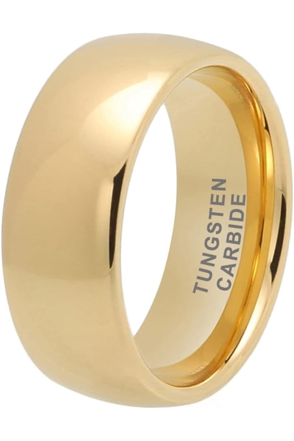 3mm - 10mm Gold Tungsten Rings for Men Women Couple Fashion Jewelry Engagement Wedding Bands