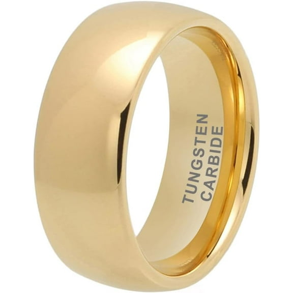 3mm - 10mm Gold Tungsten Rings for Men Women Couple Fashion Jewelry Engagement Wedding Bands