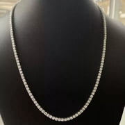 3mm 14Ct Lab Created Diamond Round Cut Womens Pretty & Fancy Tennis Necklace In 14k White Gold Plated 18Inch
