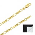 thumbnail image 1 of 3mm 14k Yellow Gold Plated Flat Figaro Chain Necklace, 22 inches + Gift Box, 1 of 7
