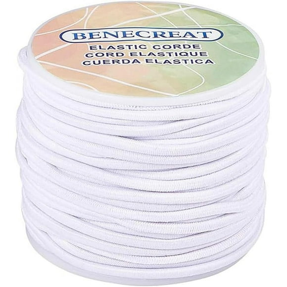 3mm 22 Yard Elastic Cord Jewelry Making Beading Cord Stretch Thread Wire Fabric Crafting String Rope Bungee Cord for DIY Crafts Bracelets Necklaces White DIY