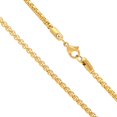 thumbnail image 1 of 3mm 24k Yellow Gold Plated Stainless Steel Square Box Chain Necklace, 26 inches + Gift Box, 1 of 7