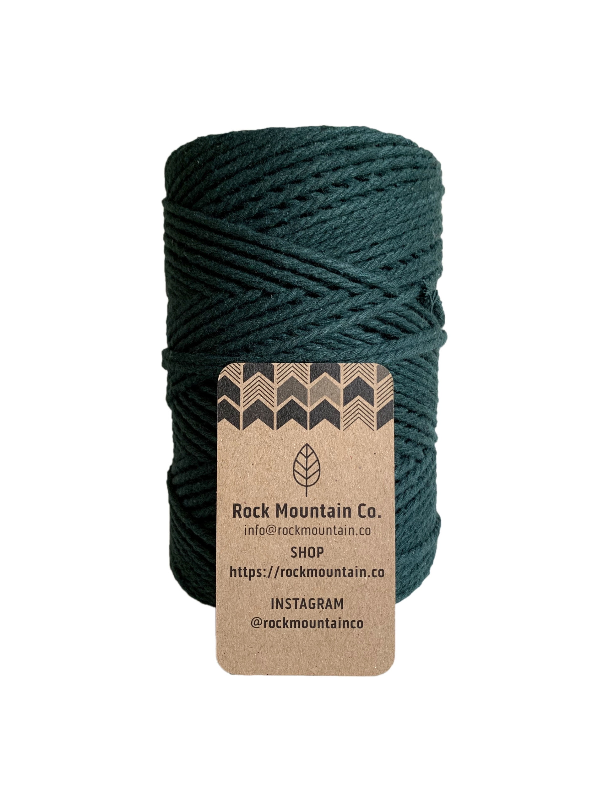 3mm 3 Strand Craft Cord Recycled Cotton Macrame Rope - Dark Green