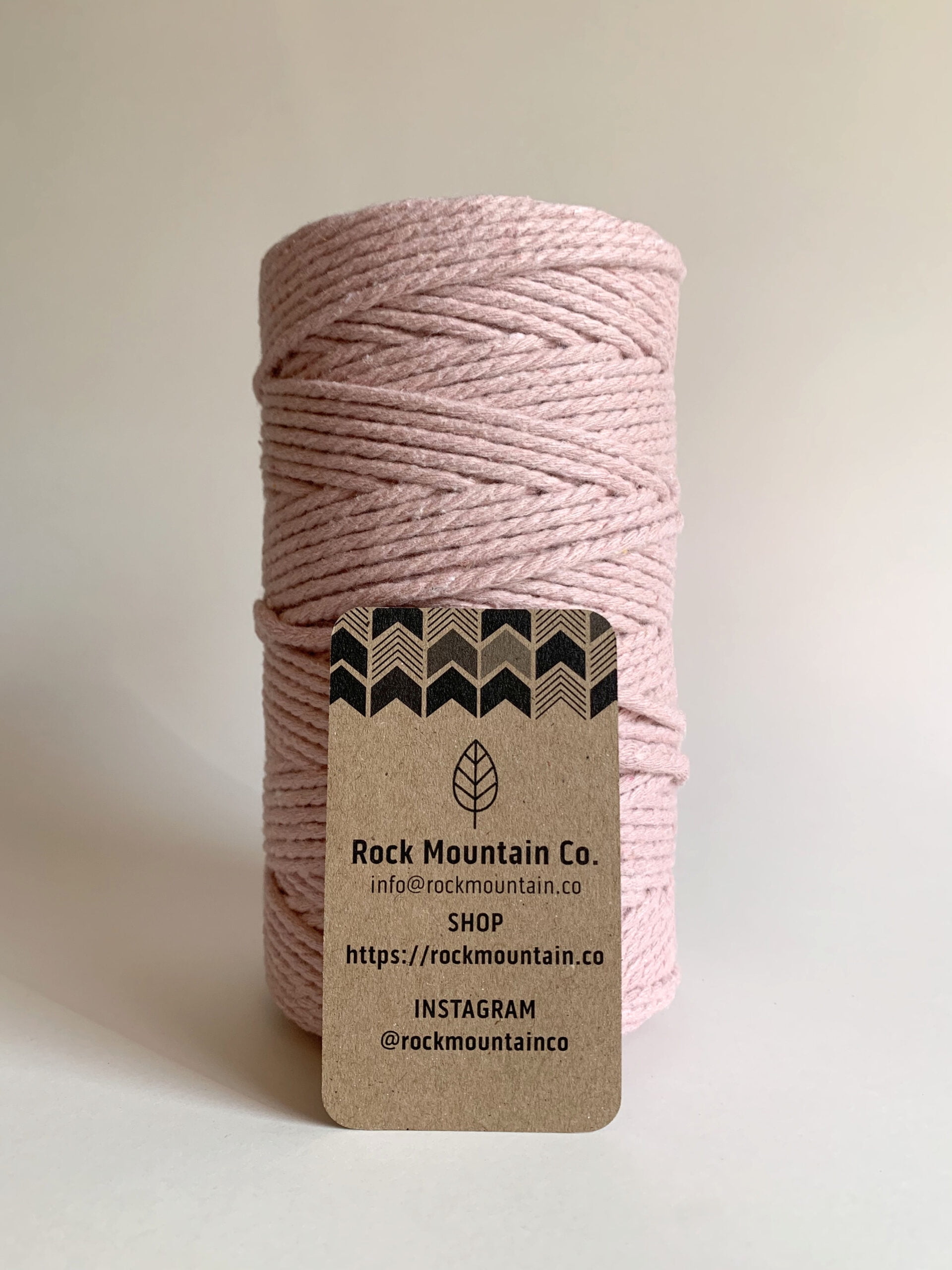 3mm 3 Strand Craft Rope Recycled Cotton Macrame Cord - Light Pink