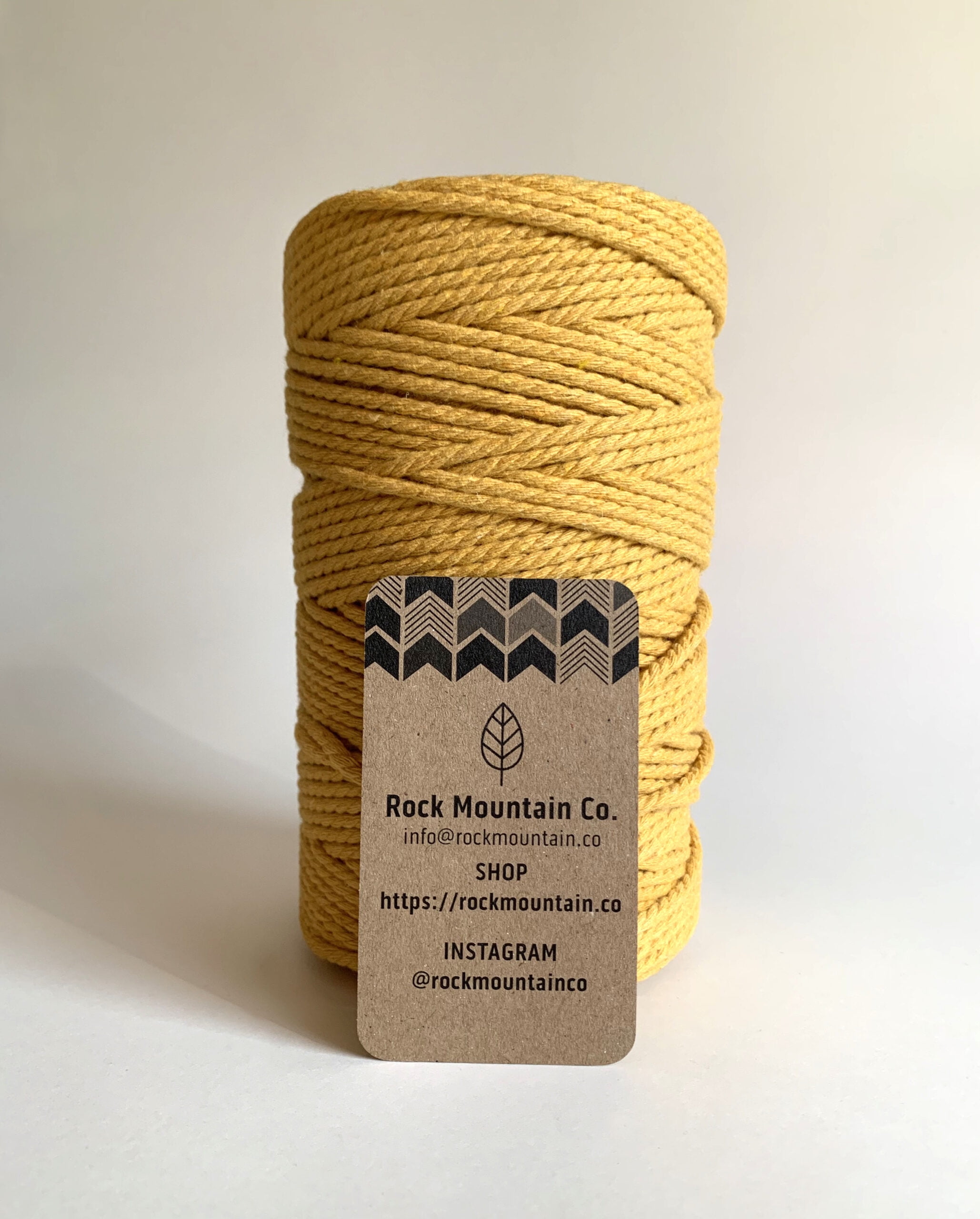3mm 3 Strand Craft Rope Recycled Cotton Macrame Cord - Yellow