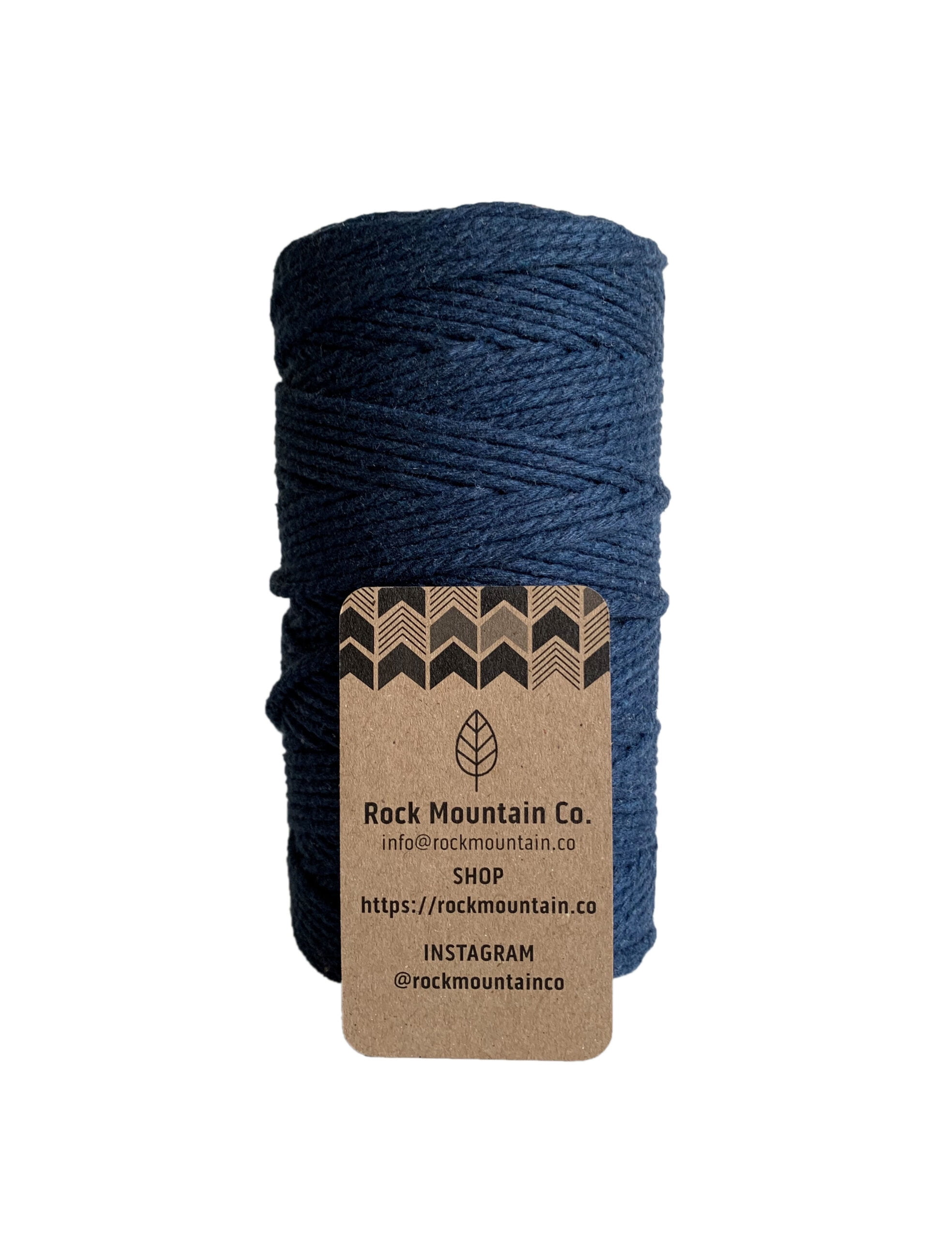 3mm 3 Strand Recycled Cotton Macrame Cord - Blue