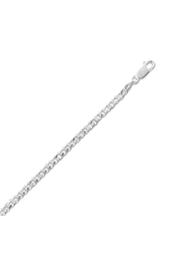 3mm 925 Sterling Silver Curb Chain Necklace Lobster Clasp Closure 30 Inch Chain Necklace for Women and Men