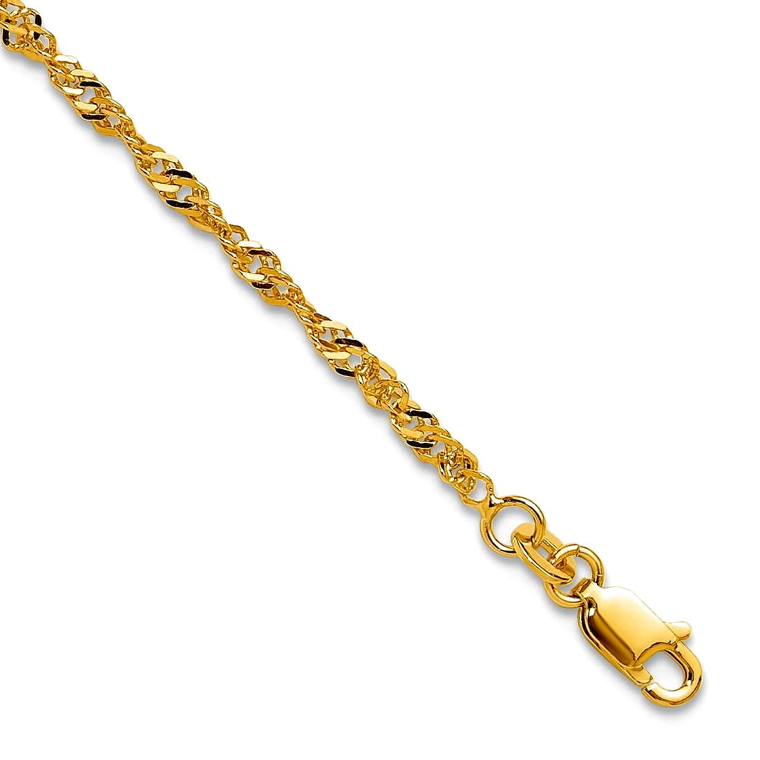 3mm 925 Sterling Silver Gold-tone Sparkle-Cut Polished Plus a 1in Extension Anklet 9 Inch Anklet for Women