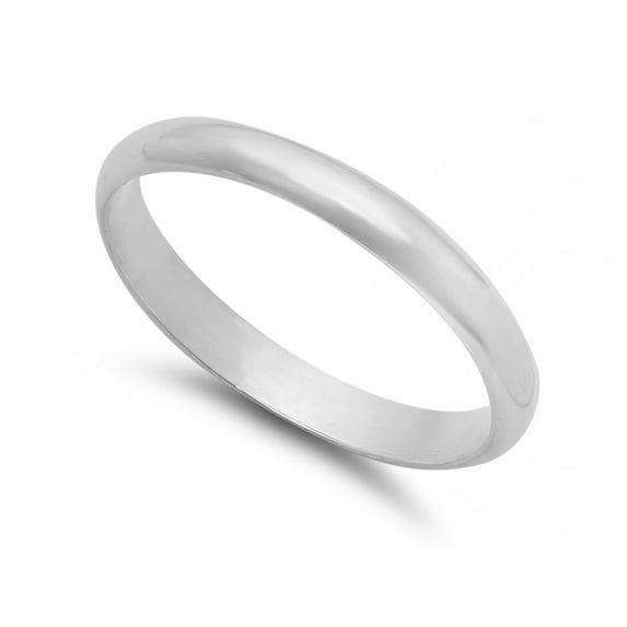 3mm .925 Sterling Silver Nickel-Free Domed Wedding Band Ring - Made in Italy, Size 6
