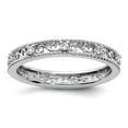 thumbnail image 1 of 3mm 925 Sterling Silver Polished Prong set Stackable White Topaz Ring Size 5 Stackable Ring for Women, 1 of 3