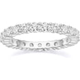 thumbnail image 1 of 3mm 925 Sterling Silver Wedding Band Round Cubic Zirconia Full Eternity Stackable Engagement Ring for Women Size 3-13, 1 of 13