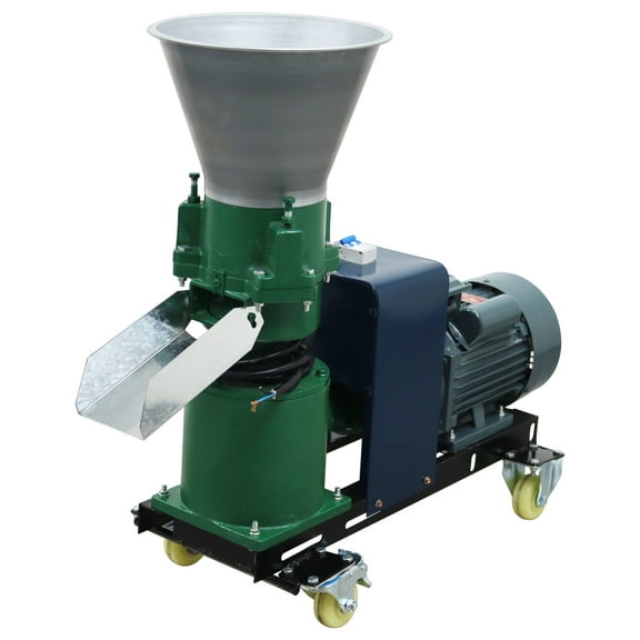 3mm Animal Feed Pellet Mill Machine Pigeon Fish Bird Feed Pelletizer Granulator with 3 Head Rollers 220V 120-150KG/H