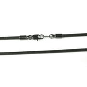 BIG BLUE BY ROLAND 3mm Black Smooth Cotton Cord with Hematite Finish Ends