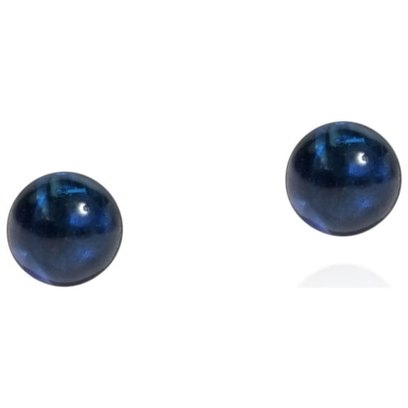 3mm Blue Crystal Rnd-Ball .925 Silver Stud Earrings
