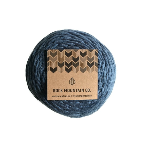 3mm Blue Single Strand Macrame Yarn - Extra Soft Navy