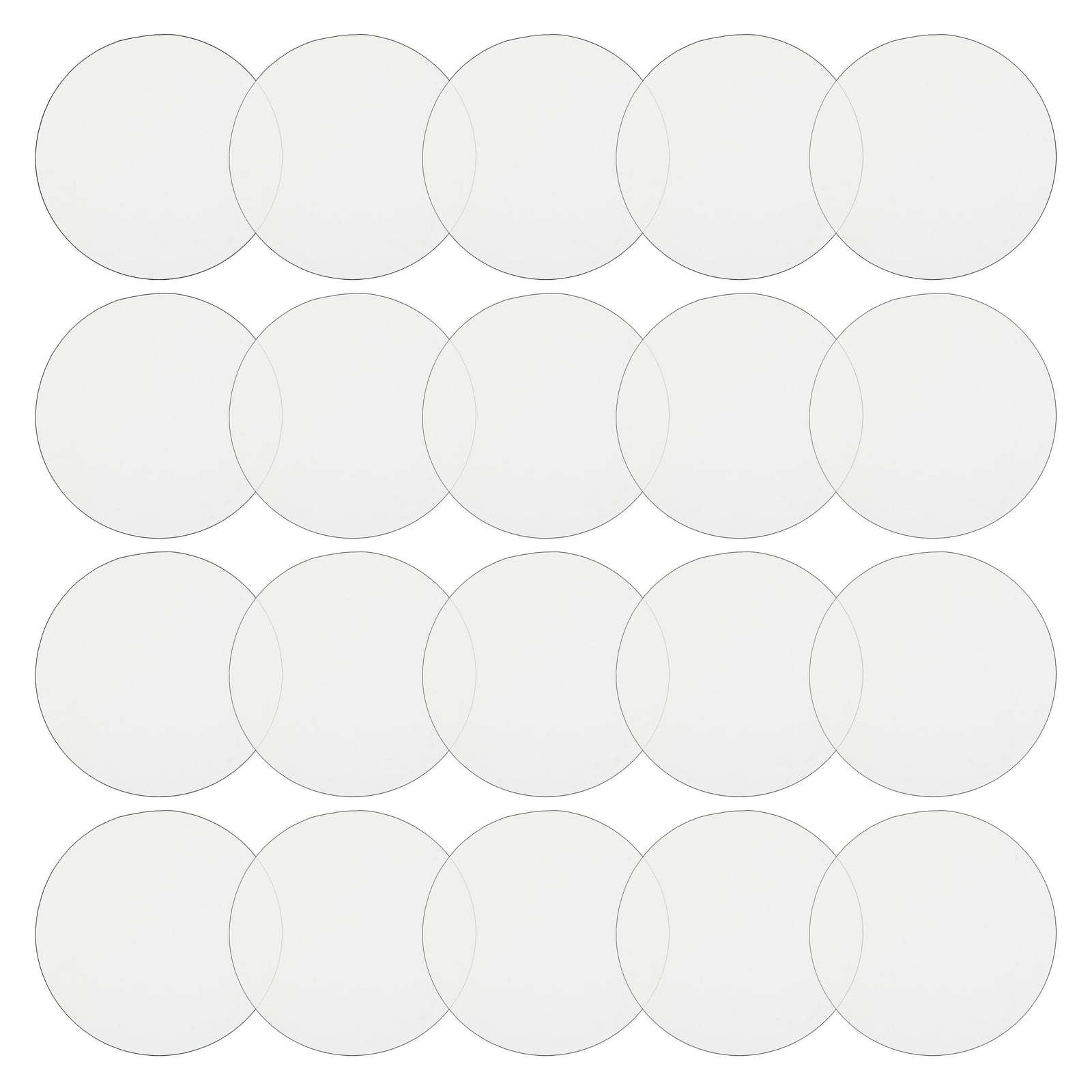 3mm Clear Acrylic Disks, Round Circles for Arts and Craft Supplies (2.25 In  Diameter, 20 Pack)
