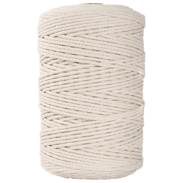 3mm Cotton Macrame Cord - 100m Length, 10 Colors Available, Multi-Strand Knit, for Jewelry Making, Home Decor & Bohemian Crafts