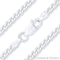 3mm Cuban / Curb Link Italian Chain Anklet in .925 Sterling Silver