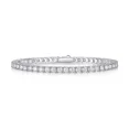 thumbnail image 1 of 3mm D Color Moissanite Tennis Chain Bracelet 925 Sterling Silver Spring Buckle-Multiple Size Options, 1 of 7