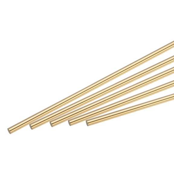 3mm Diameter 100mm Length Brass Solid Round Rod for DIY Craft 6Pcs
