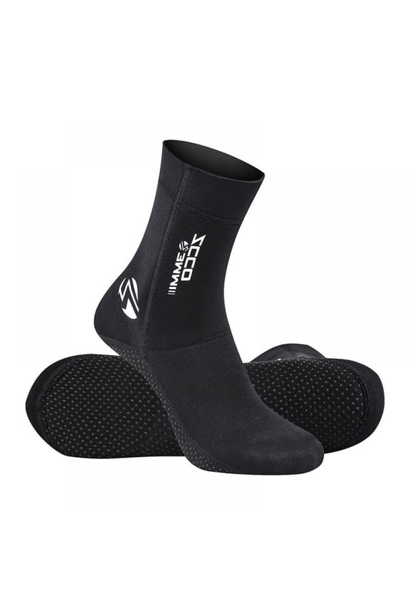 3mm Diving Socks Boots,Non-slip Beach Boots Wetsuit Shoes Anti-scratch Snorkeling Diving Surfing Boots for Men Women,Black,L