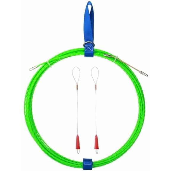3mm Fish Tape Wire Puller Through Wall Wire Threader Fish plus Fish Cable Fastener with Steel rope 32ft(10M)