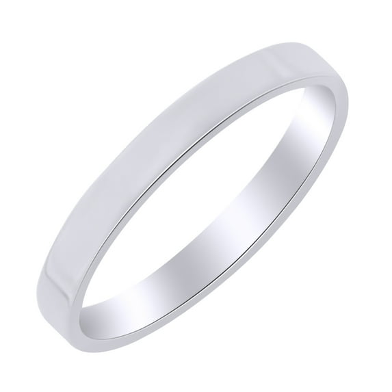 AFFY 3mm Flat Engagement Band Ring in 14k White Gold Ring Size - 9