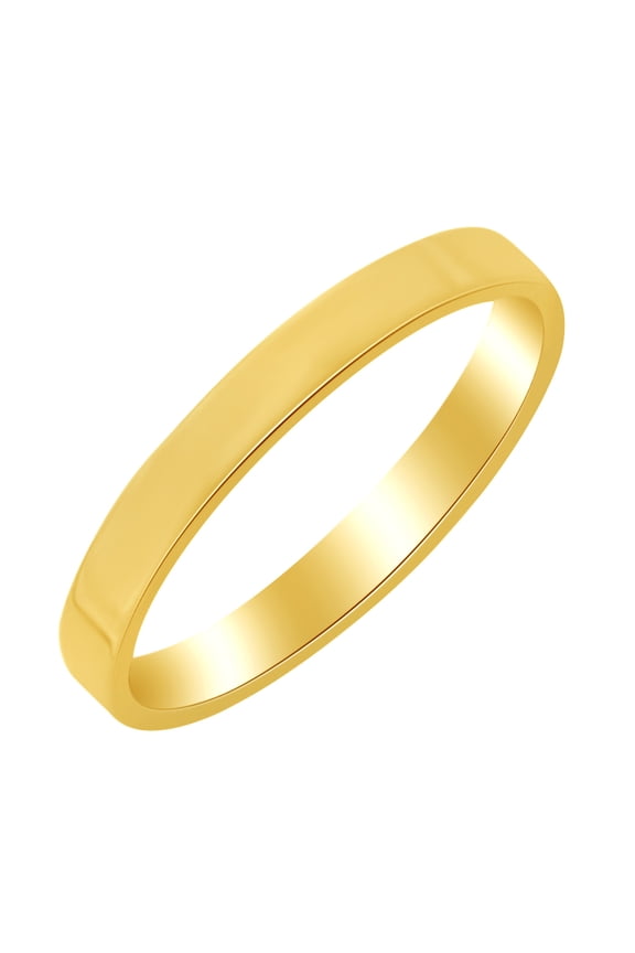 3mm Flat Engagement Band Ring in 14k Yellow Gold Ring Size - 4