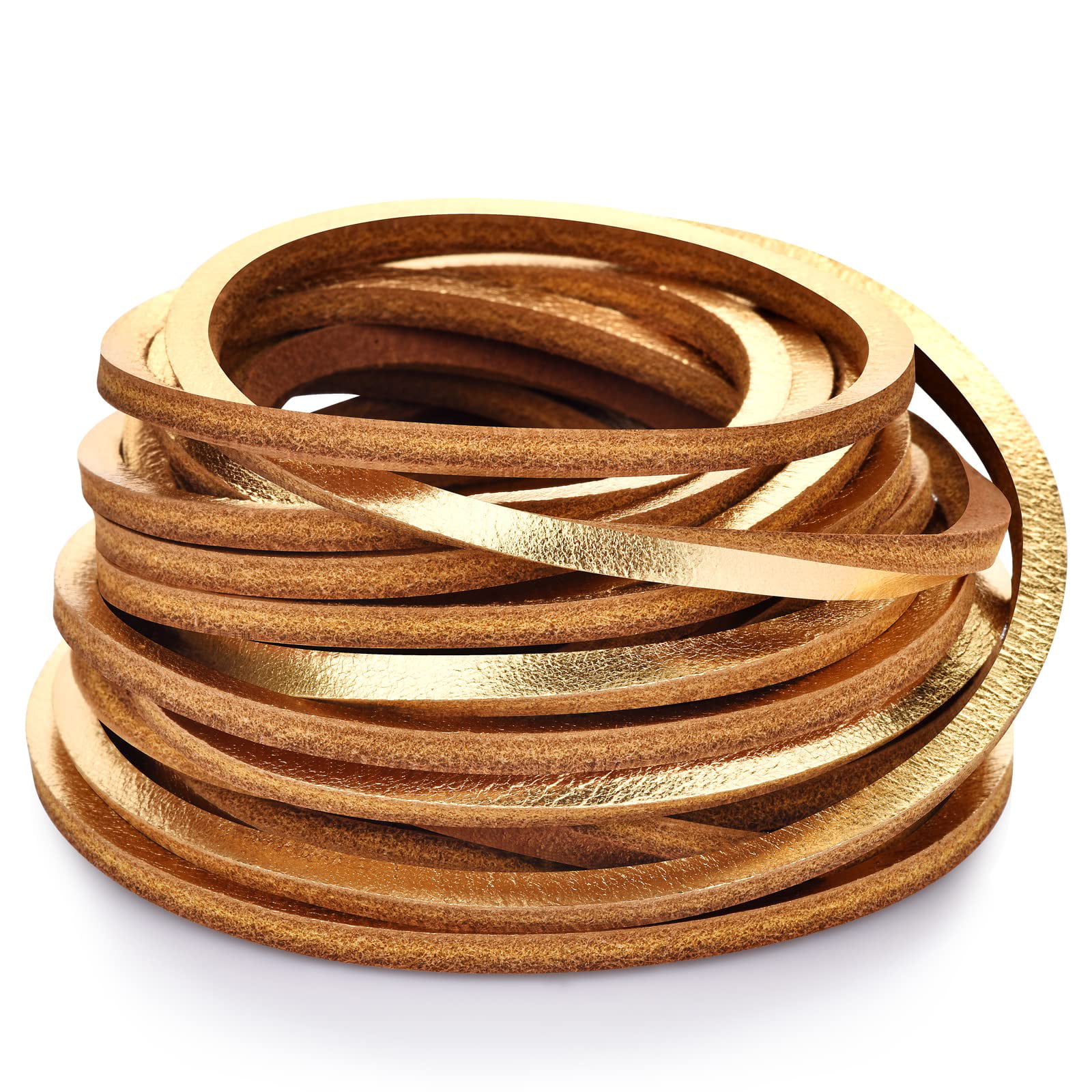 Braided leather Cord Vintage Gold Copper Color--jewelry supplies
