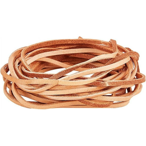 3mm Flat Leather Cord 5M Long Genuine Leather Strip 2mm Thick Cowhide Leather String Braiding Thread Rope for Bracelets Neckacle Jewellery Making Lace DIY Beading Crafts Sandy Brown