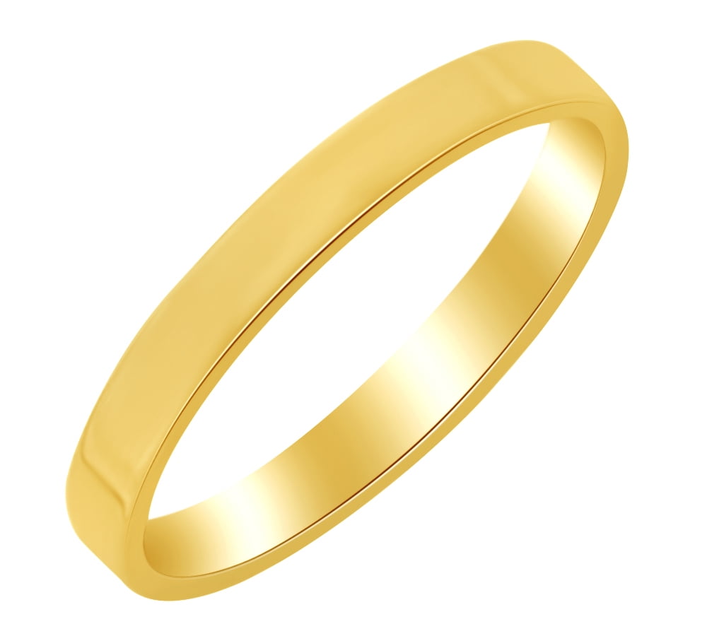 Solid 10K Yellow Gold Polished 2mm Men's/Women's Wedding Band Ring Siz –  Goldia.com
