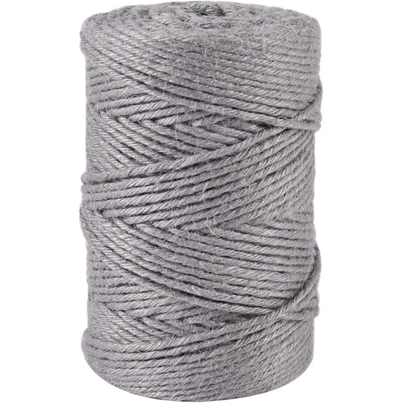3mm Gray Twine, 328 Feet Strong Jute Rope for Garden, Wrapping, Crafts, Bundling and Decoration