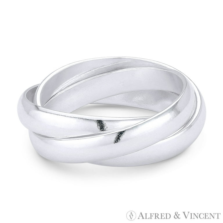 Sterling Silver Wide Two Band Roll Ring Sterling Silver Wide Two Band Roll Ring
