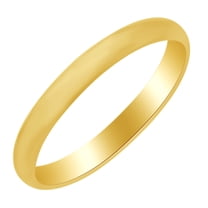 AFFY 3mm Half Round Wedding Band Ring in 14k Yellow Gold Ring Size - 12.5