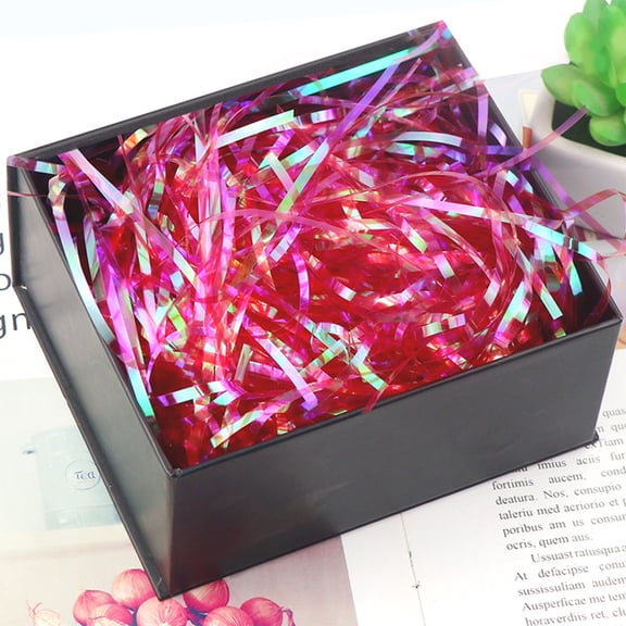 3mm Iridescent Metallic Raffia Gift Box Filler Shredded Paper for Wedding Birthday Party Packaging Decor Craft Supplies Embellishments Centerpieces