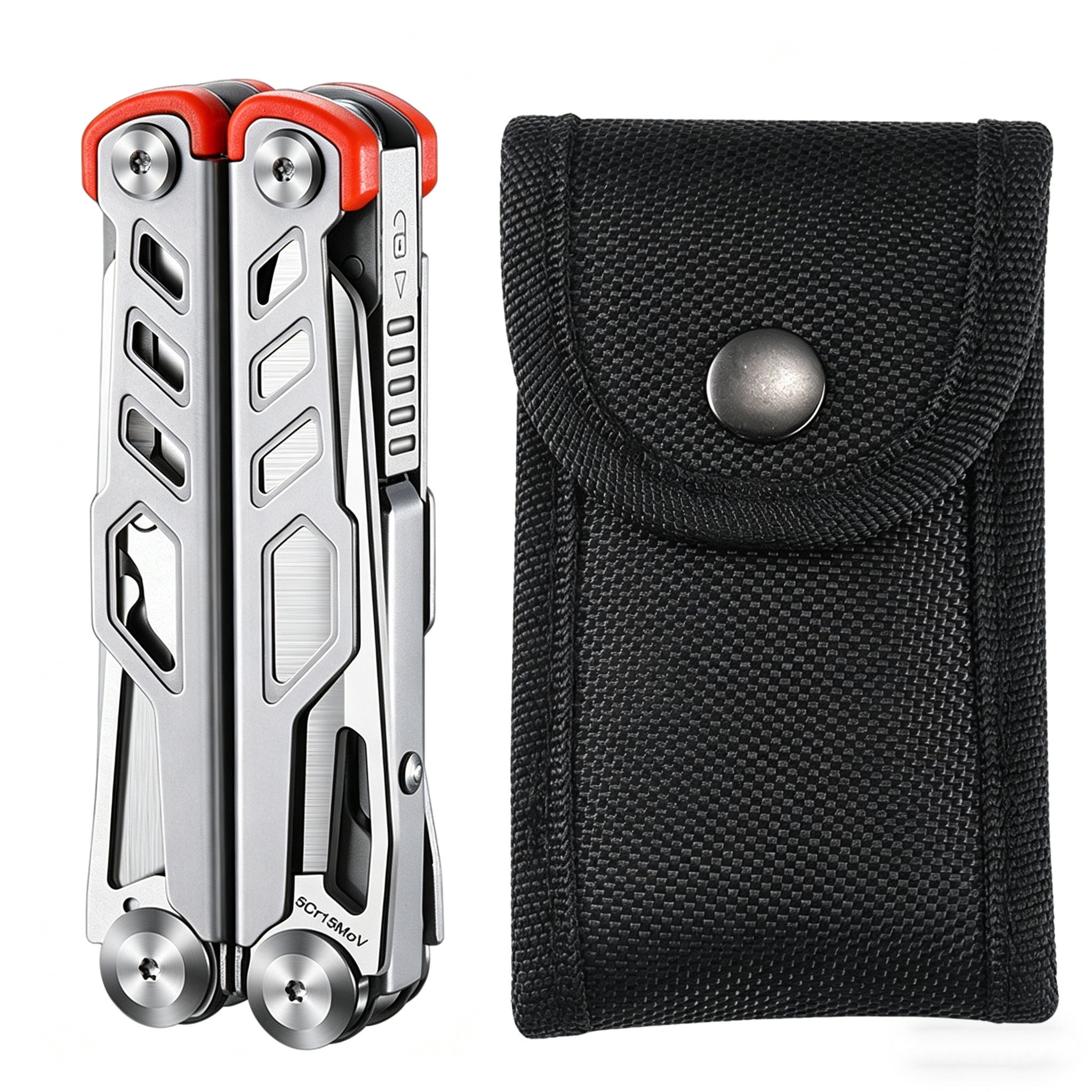 3mm Iron Wire Cuttable Multifunction Tool Pliers, 5Cr15MoV Stainless Steel Folding EDC Tool with Rebound Scissors for Emergency Survival