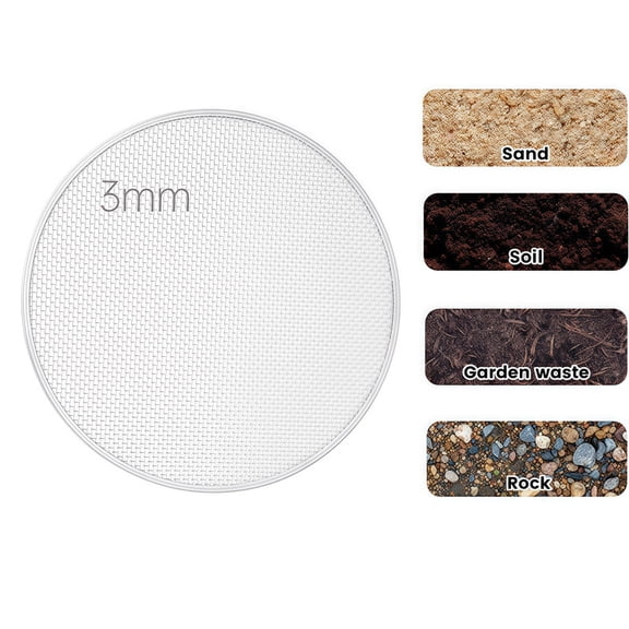 3mm Mesh Soil Sieve - 18.5" Professional Gardening Sifter Screen for Fine Compost, Potting Mix, Seed Starting & Worm Castings | Stainless Steel Soil Riddle