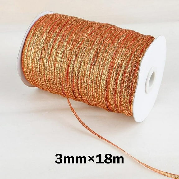 3mm Metal Thread Sewing Piping Fabric Ribbons For Diy Decor Crafts Materials Golden Ribbon Gifts Packaging Festive Ornaments