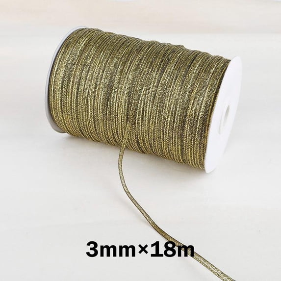 3mm Metal Thread Sewing Piping Fabric Ribbons For Diy Decor Crafts Materials Golden Ribbon Gifts Packaging Festive Ornaments