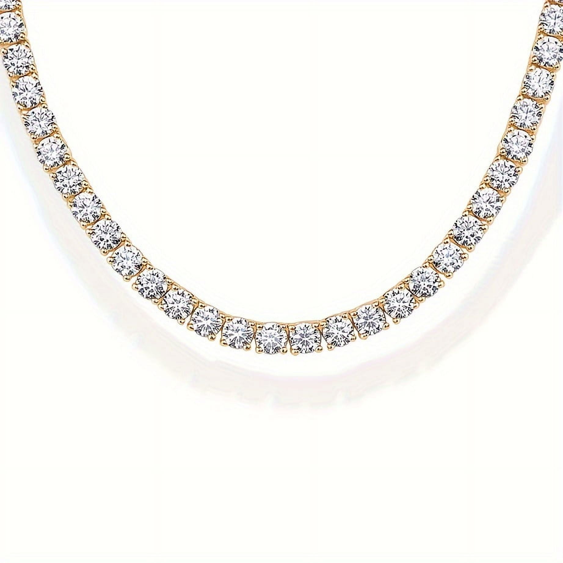 Collana Tennis In Moissanite D Color – Argento 925, Taglio Brillante, Luccichio Superiore, Regalo Perfetto Per Fidanzamento E Anniversario, 15-24 Pollici - 5