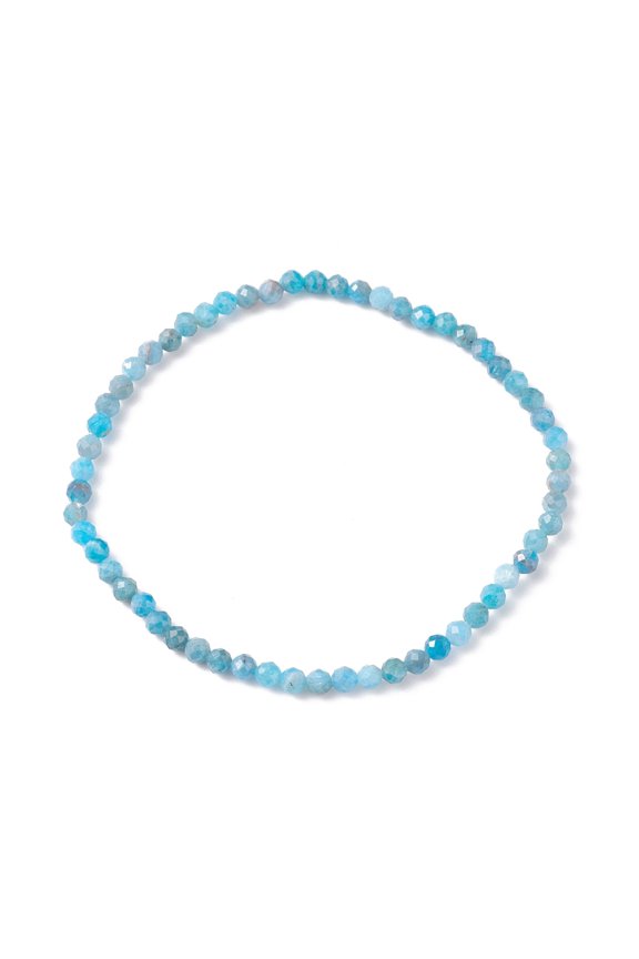 3mm Natural Apatite Beads Stretch Bracelet for Girl Women Inner Diameter: 2-1/4 inch(5.65cm) Beads: 3mm