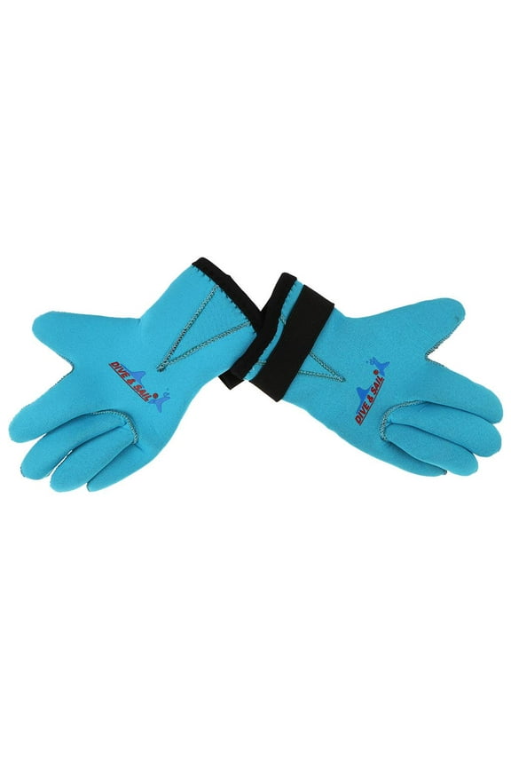 3mm Neoprene Kids Scuba Diving Swim Surf Wetsuit Gloves - Blue,