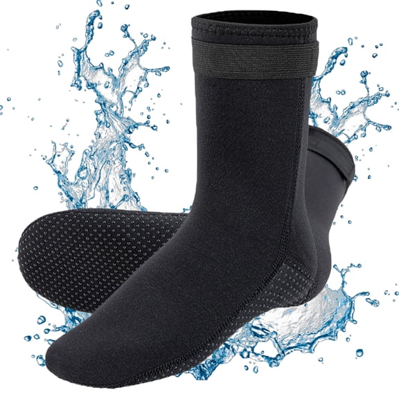 3mm Neoprene Wetsuit Booties, Non-Slip Adjustable Diving Socks, Size L